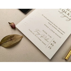 Invitatie De Nunta Eleganta Cu Plic Negru 12264 ELA