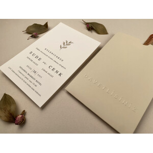 Invitatie De Nunta Eleganta Cu Plic Crem 12266 ELA
