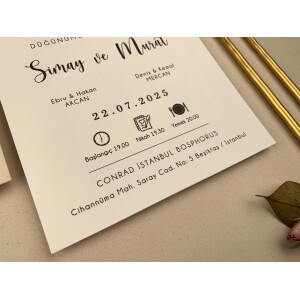 Invitatie De Nunta Eleganta Patrata Cu Plic Crem 12270 ELA