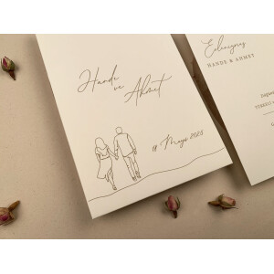 Invitatie De Nunta Romantica Cu Plic Crem 12271 ELA