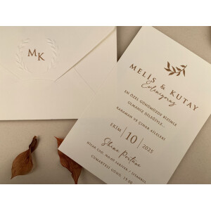 Invitatie De Nunta Eleganta Cu Plic Crem 12274 ELA