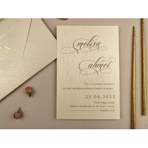 Invitatie De Nunta Eleganta Din Carton Sidefat 12279 ELA