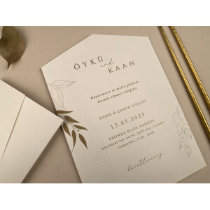 Invitatie De Nunta Eleganta Crem 12281 ELA