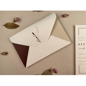 Invitatie De Nunta Florala CU Chenar Si Plic Decupat 12288 ELA