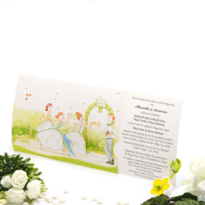 Invitatie de nunta haioasa cu mireasa si domnisoare de onoare 140014 TBZ
