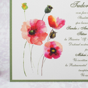 Invitatie de nunta cu flori de mac 20191 STYLISH