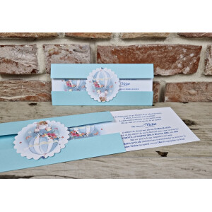 Invitatie De Botez Cu Animale Si Balon Cu Aer Cald 607 TH
