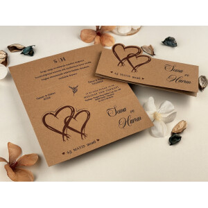 Invitatie De Nunta Natur Cu Inimioare 74772 ELITE