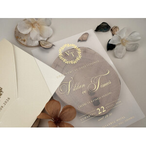 Invitatie De Nunta Din Plastic Cu Plic 85845 ELITE