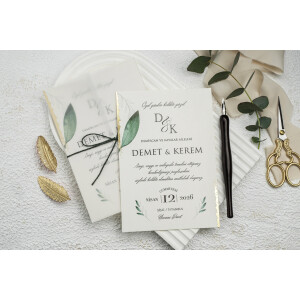 Invitatie De Nunta Cu Frunze Si Calc 9206 EKONOM