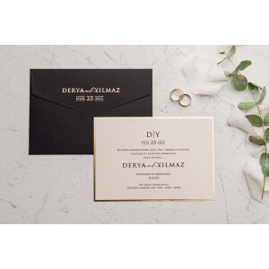Invitatie De Nunta Cu Chenar Auriu 9234 EKONOM