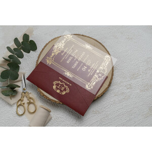 Invitatie De Nunta Din Plastic Cu Chenar Si Plic 9363 EKONOM