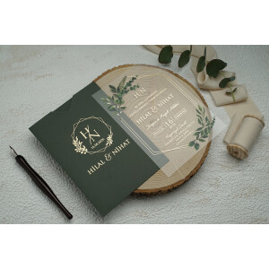 Invitatie De Nunta Din Plastic Florala Cu Plic 9366 EKONOM