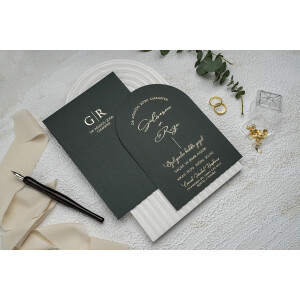 Invitatie De Nunta Eleganta Verde 9372 EKONOM
