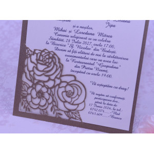 Invitatie de nunta florala crem 2217 POLEN