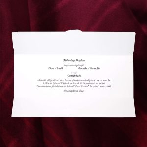 Invitatie de nunta romantica cu miri pe banca 2135 TBZ