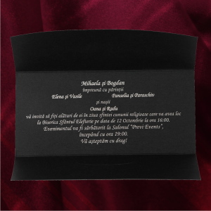 Invitatie de nunta eleganta negru cu auriu 2174 TBZ