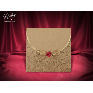 Invitatie de nunta vintage cu fundita 2691