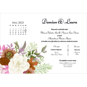 Invitatie De Nunta Digitala Florala Cu Calendar 043