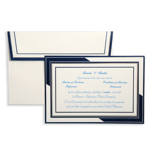 Invitatie de nunta cu chenar albastru 301068 TBZ