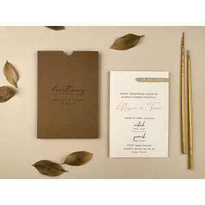 Invitatie De Nunta Eleganta Cu Plic Natur 12251 ELA