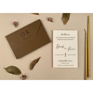 Invitatie De Nunta Eleganta Cu Plic Natur 12252 ELA