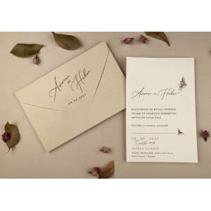 Invitatie De Nunta Romantica Cu Fluturi 12253 ELA