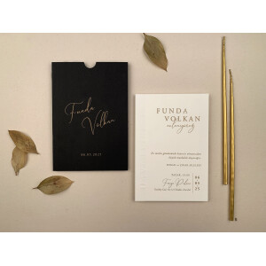 Invitatie De Nunta Eleganta Cu Plic Negru 12264 ELA
