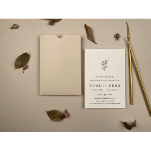 Invitatie De Nunta Eleganta Cu Plic Crem 12266 ELA