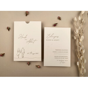 Invitatie De Nunta Romantica Cu Plic Crem 12271 ELA