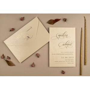 Invitatie De Nunta Eleganta Din Carton Sidefat 12279 ELA