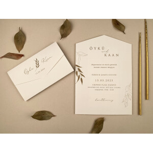 Invitatie De Nunta Eleganta Crem 12281 ELA