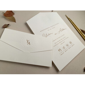 Invitatie De Nunta Eleganta Crem 12284 ELA