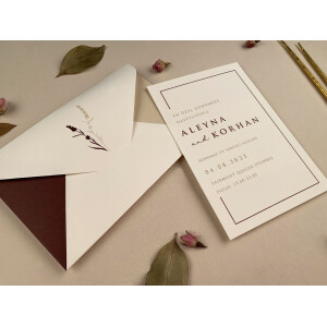 Invitatie De Nunta Florala CU Chenar Si Plic Decupat 12288 ELA