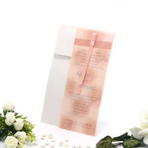 Invitatie de nunta cu model floral somon si auriu 125036 TBZ