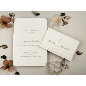 Invitatie De Nunta Cu Pene 13322 ELITE