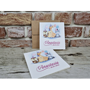 Invitatie De Botez Cu Animale Si Baloane 604 TH