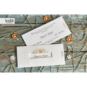 Invitatie de nunta eleganta crem cu auriu 70106 KRISTAL