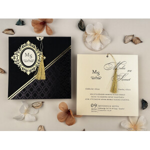 Invitatie De Nunta Eleganta Cu Ciucure 74758 ELA