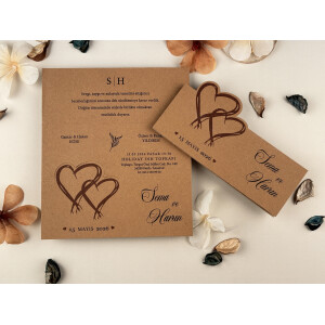 Invitatie De Nunta Natur Cu Inimioare 74772 ELITE