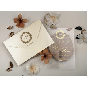 Invitatie De Nunta Din Plastic Cu Plic 85845 ELITE