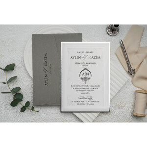 Invitatie De Nunta Eleganta Cu Aspect De Marmura 9144 EKONOM