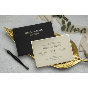 Invitatie De Nunta Cu Chenar Auriu 9234 EKONOM