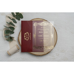 Invitatie De Nunta Din Plastic Cu Chenar Si Plic 9363 EKONOM
