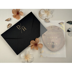 Invitatie De Nunta Din Plastic Cu Plic 96938 ELITE