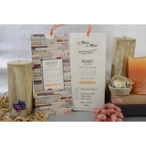 Invitatie vintage cu calendar 17003 ARMONI