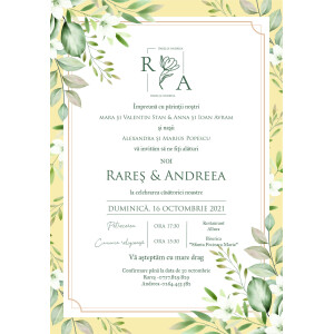 Invitatie De Nunta Digitala Florala Cu Rama 022