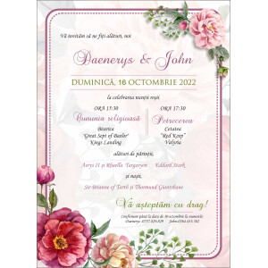 Invitatie De Nunta Digitala Florala Cu Bujori 045 