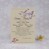 Invitatie De Nunta Cu Turturele Si Flori 22244 Polen Invitatie De