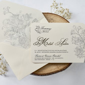 Invitatie de nunta cu modele florale 1123 BUTIQLINE